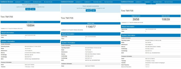 geekbench 4 Benchmark Tests