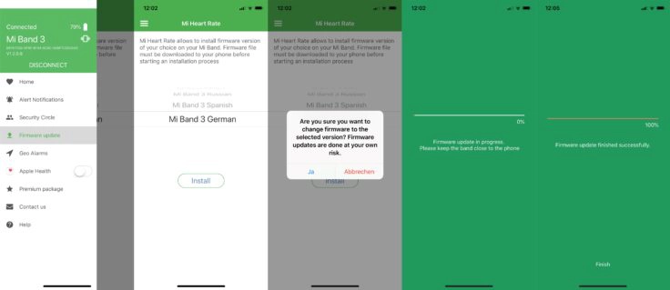 Xiaomi Mi Band 3 auf Deutsch stellen iOS