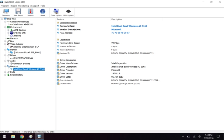 Intel Dual Band Wireless-AC 3165