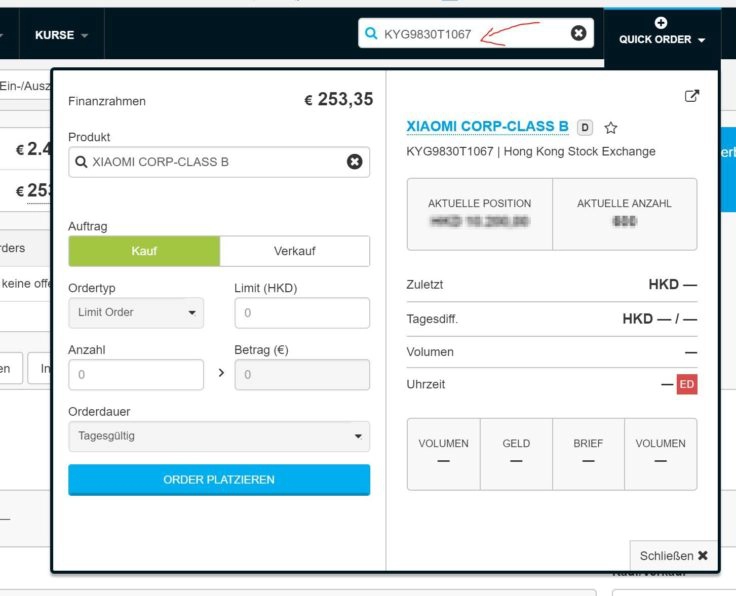 Xiaomi Aktie bei Degiro ordern