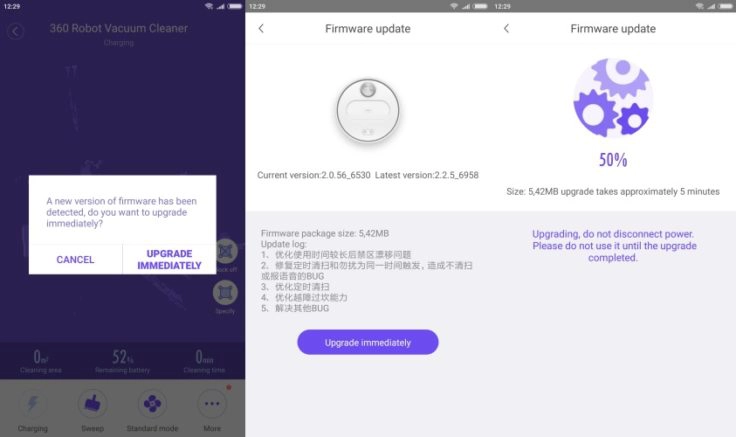 360 S6 Sweeping Robot Saugroboter App Firmware-Updates