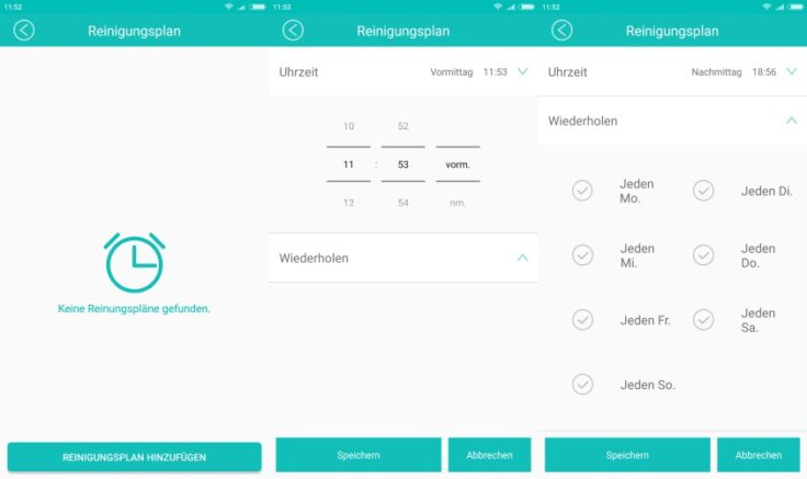 ILIFE A7 Saugroboter App Arbeitszeiten einplanen