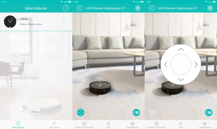ILIFE A7 Saugroboter App-Steuerung