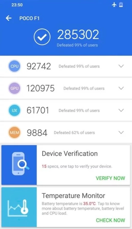 Xiaomi Pocophone F1 AnTuTu Benchmark