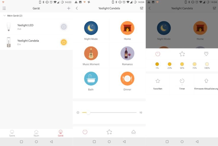 Yeelight App mit Candela