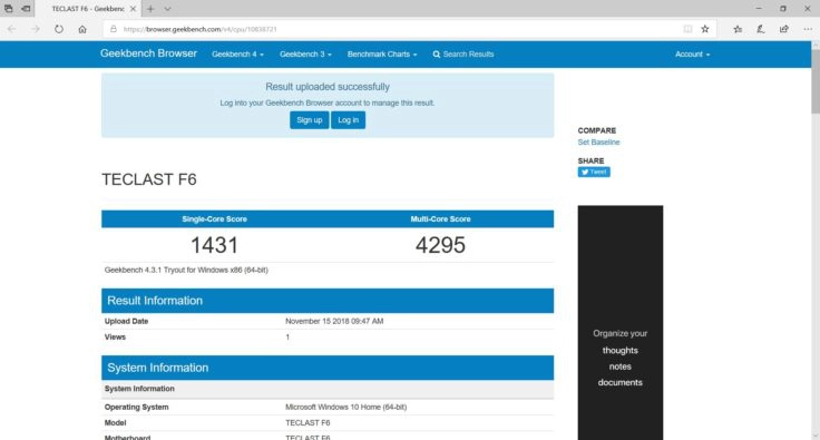 Geekbench 4 CPU Test