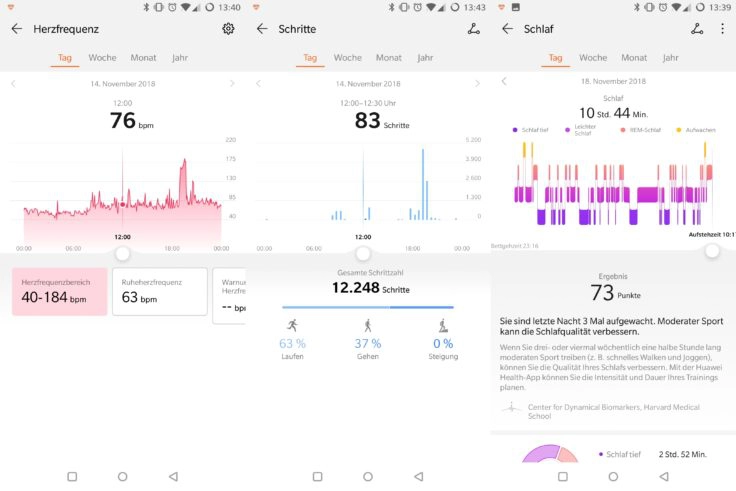Honor Band 4 Herz Schritte Schlaf App
