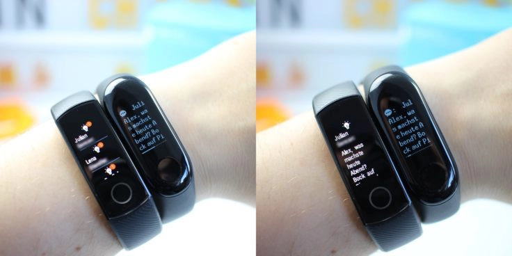 Honor Band 4 vs Mi Band 3 Whatsapp