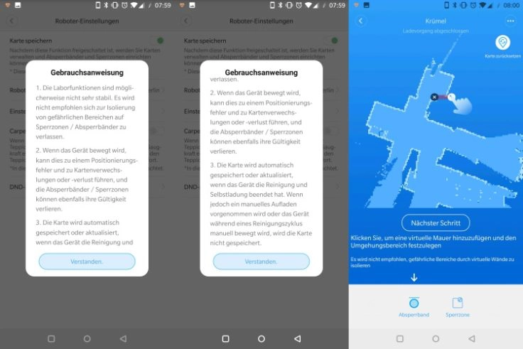 RoboRock Sweep One S50 Saugroboter App No-Go-Zonen