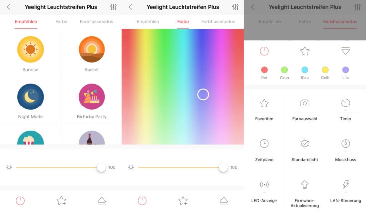 Yeelight App Funktionen