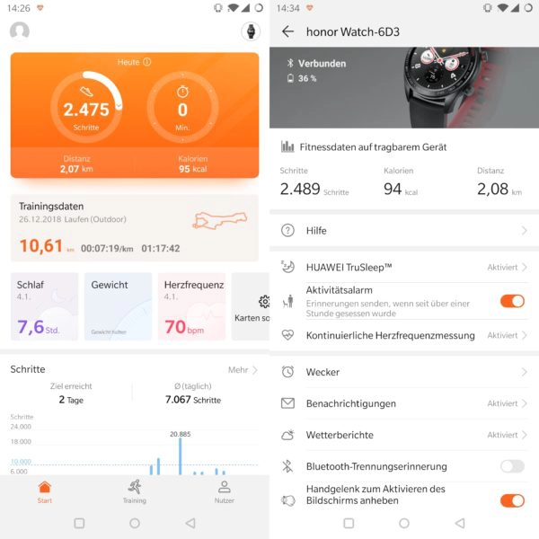 Honor Watch Magic Huawei Health App