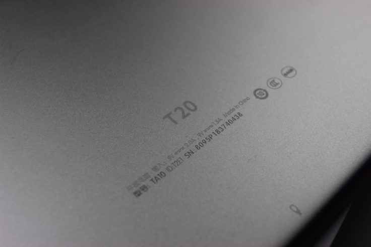 Teclast T20 Rückseite Aluminium Logo