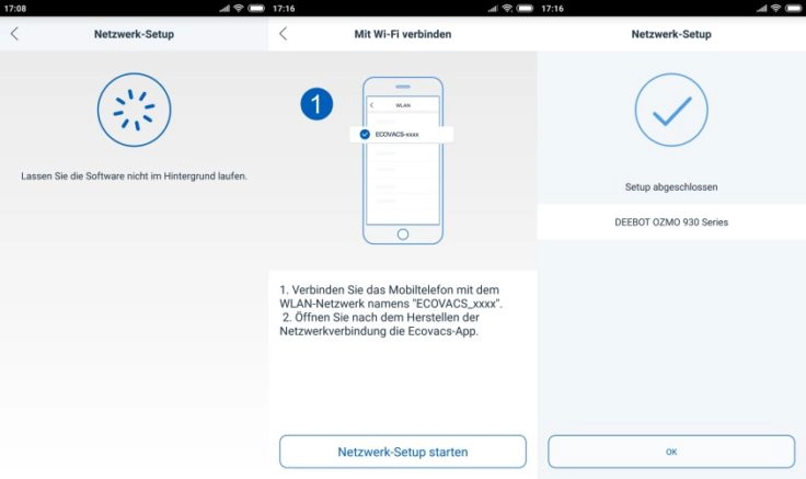 Ecovacs DEEBOT OZMO 930 Saugroboter App Verbindung
