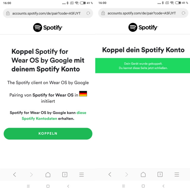 Ticwatch E Spotify koppeln