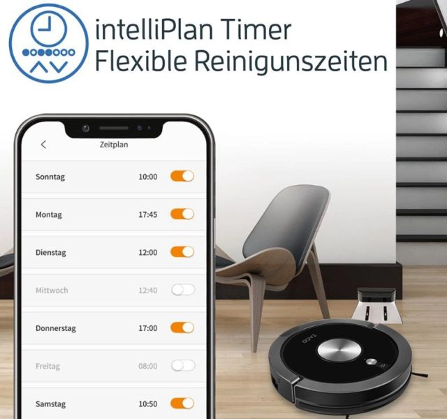 ZACO A9S Saugroboter Arbeitszeiten einplanen App
