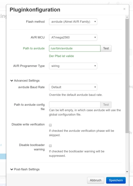 firmware-update octoprint config