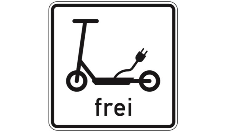 Verkehrszeichen Elektrokleinstfahrezeuge frei