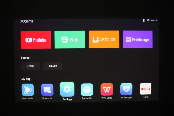 XGIMI H2 Beamer Android Startseite