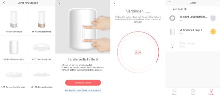 Xiaomi MIjia Nachttischlampe 2 Yeelight Einbindung