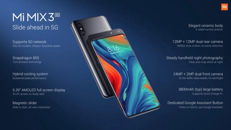 Xiaomi Mi Mix 3 Specs