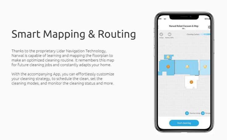 Narwal Robotics Saugroboter App Mapping