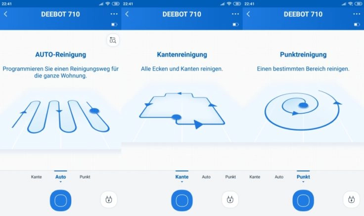 Ecovacs Home App Steuerung Saugmodi