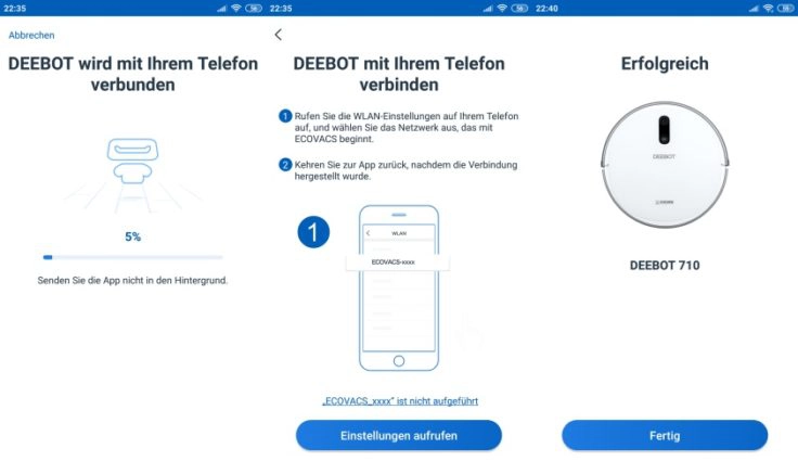 Ecovacs Home App WLAN-Verbindung