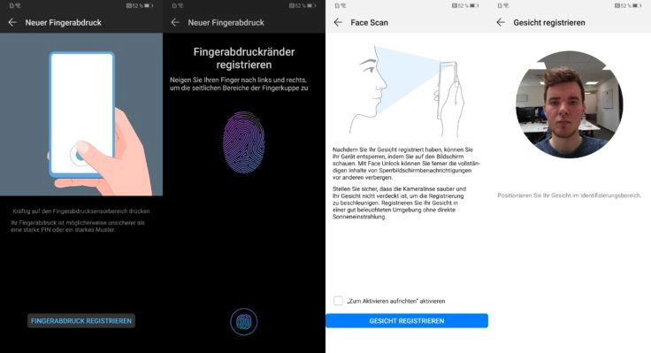 Huawei P30 Pro Fingerabdruck Face Unlock