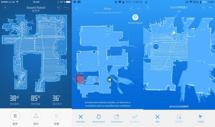 Saugroboter Laser-Raumvermessung Xiaomi Mapping App