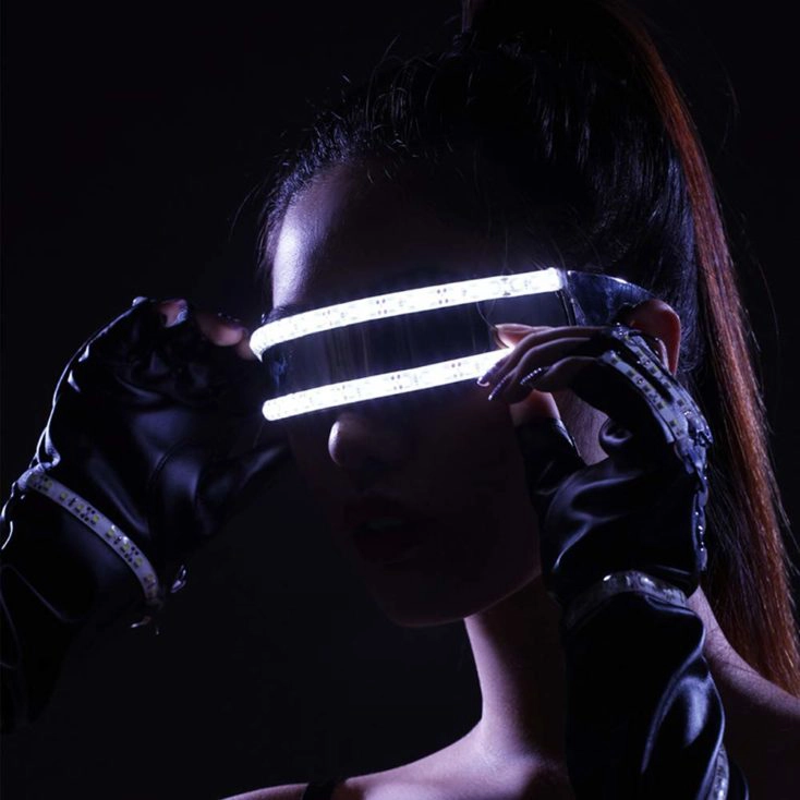 Gugxiom LED-Partybrille - Aufladbare Leuchtbrille Mit 4 Farben Für Partys & Events