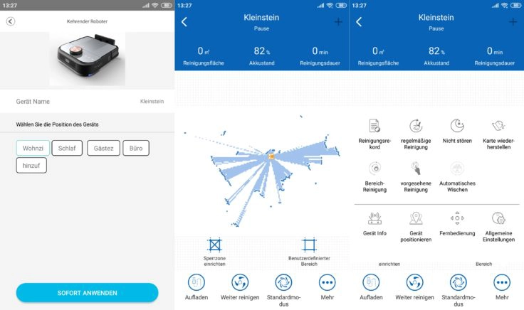 Proscenic D550 Saugroboter App Interface