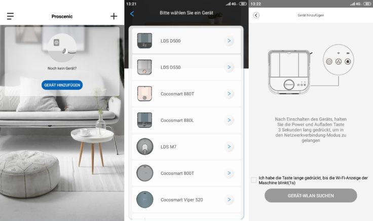 Proscenic D550 Saugroboter App Verbindung WLAN