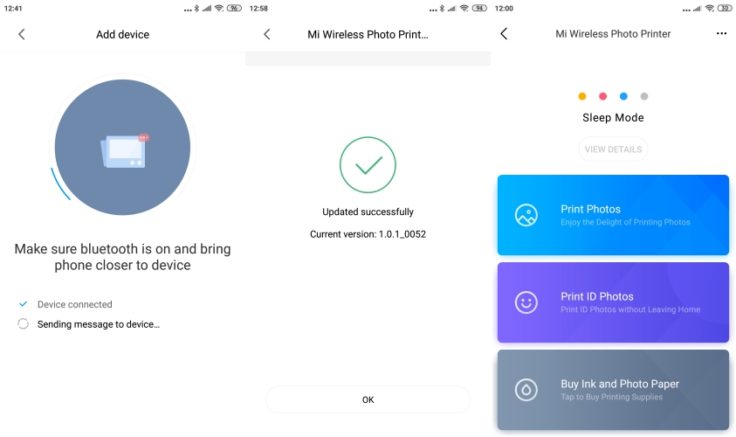 Xiaomi Fotodrucker Mi Home App Screenshots