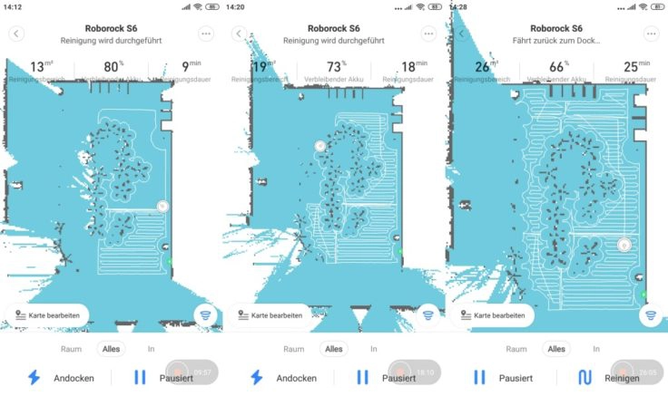 Xiaomi Roborock S6 Saugroboter Mapping Kartenspeicherung