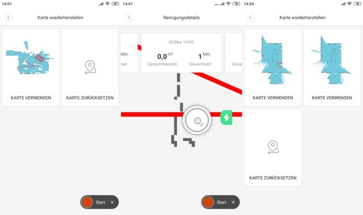 Xiaomi Roborock S6 Saugroboter Mapping Kartenspeicherung Maps