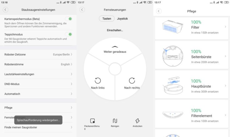 Xiaomi RoboRock S6 Saugroboter Mi Home App Einstellungen