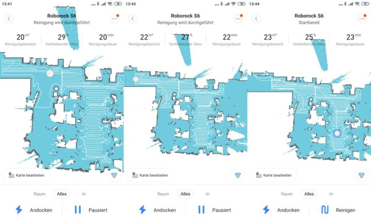 Xiaomi RoboRock S6 Saugroboter Mi Home App Mapping