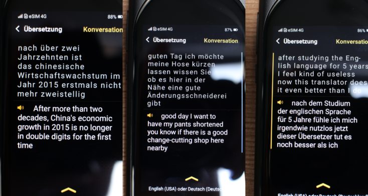 Langogo Genesis AI Übersetzer Deutsch-Englisch Beispiele