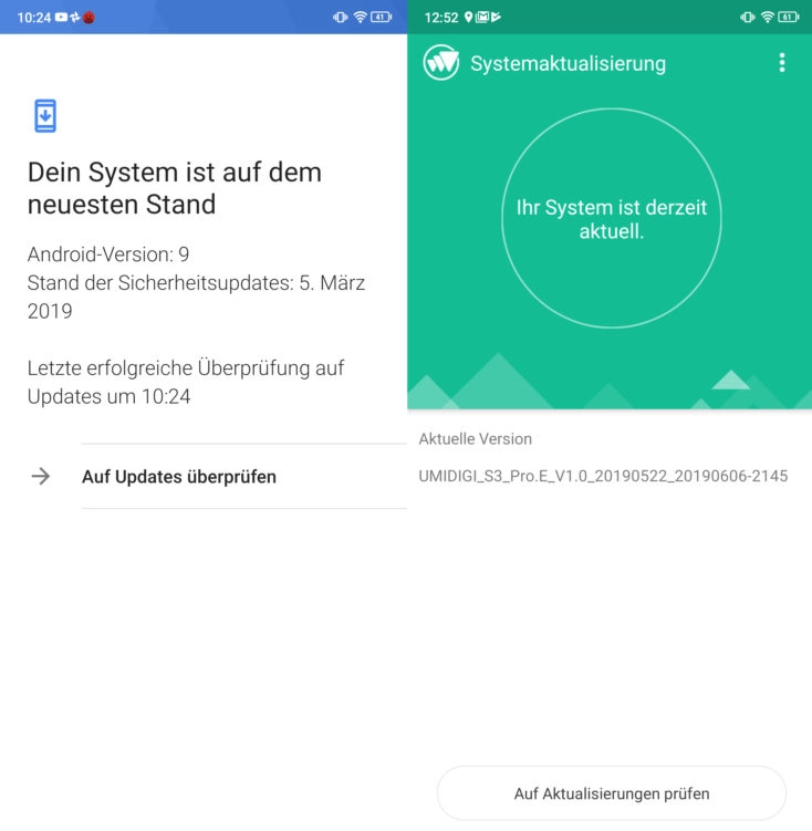 UMIDIGI S3 Pro Screenshot Softwareaktualisierung