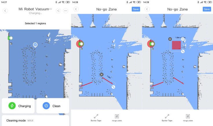 Xiaomi Mi Robot 1S Saugroboter Mi Home App No-Go-Zonen virtuelle Wände