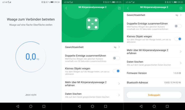 Xiaomi Mi Scale Waage MiFit App Verbindung
