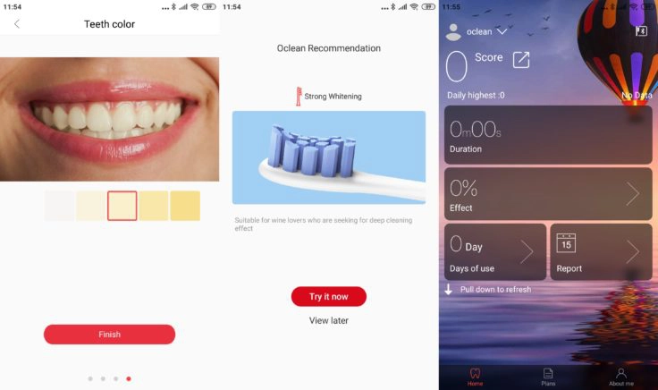 Xiaomi Oclean X Zahnbürste App Zähne