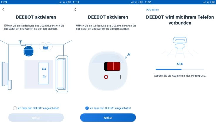 Ecovacs Home App Deebot Ozmo 900 Saugroboter Verbindung Netzwerk WLAN