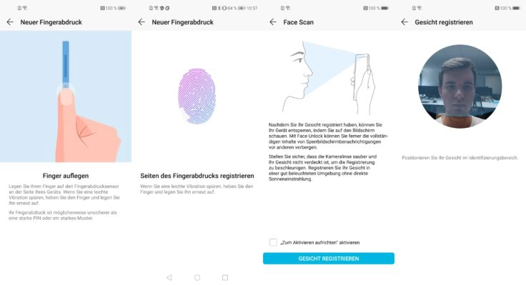 Honor 20 Pro Fingerabdrucksensor Face Unlock