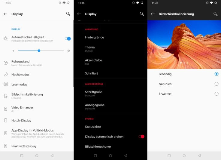 Oneplus 7 Bildschirm Einstellungen