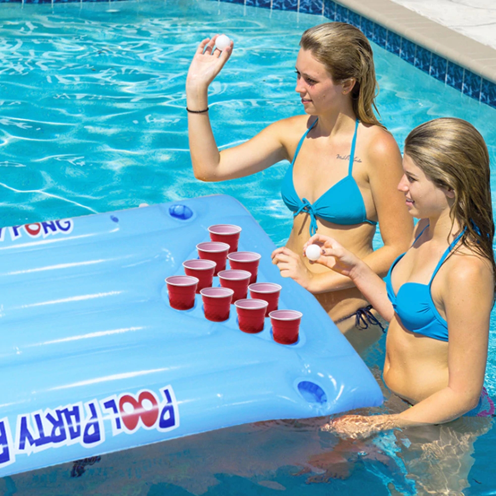 Wassermatratze Luftmatratze 100 Dollar Schein mit Beer Pong Spiel 