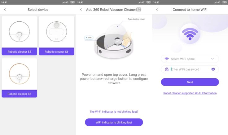 360 S7 Saugroboter 360Smart App WLAN-Verbindung