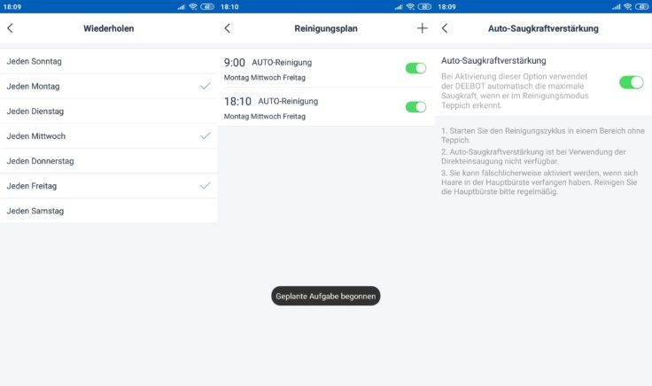 Ecovacs Deebot Ozmo 950 Saugroboter Home App Arbeitszeiten einplanen
