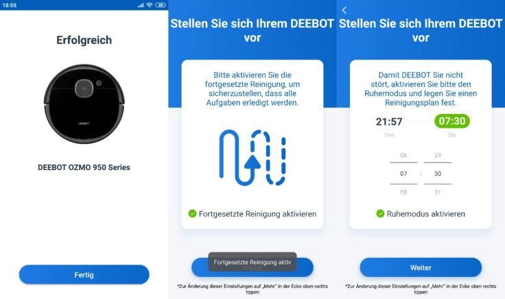 Ecovacs Deebot Ozmo 950 Saugroboter Home App DND-Modus