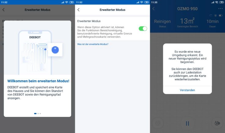 Ecovacs Deebot Ozmo 950 Saugroboter Home App Mehrgeschossreinigung aktivieren